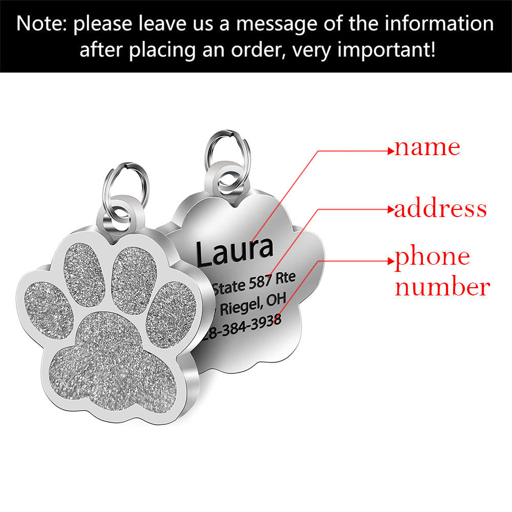 Personalized Pet ID Tag – Custom Engraved Stainless Steel Bone