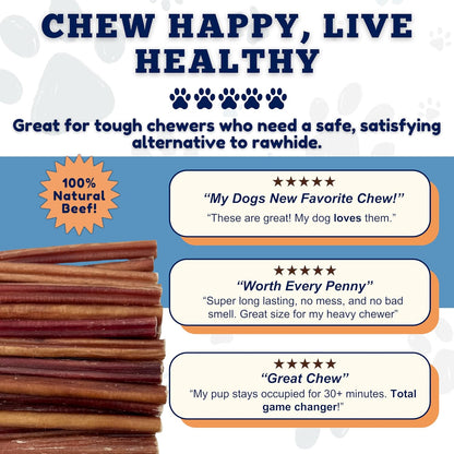 - 6 Inch Medium Size Bully Sticks (25 Count) - Bulk Bully Sticks for Dogs - No Hide Bully Stick Dog Bones
