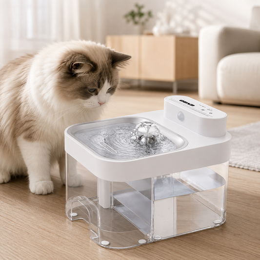 Cat Drinking Water Fountain