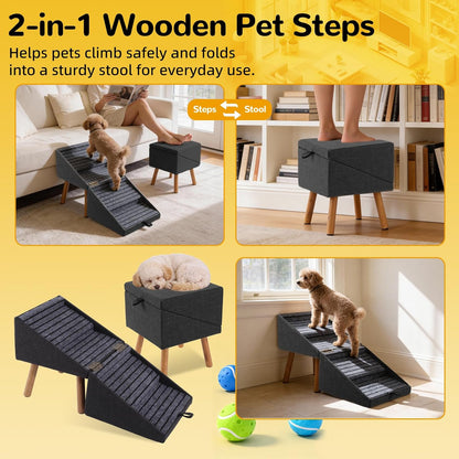 Foldable 2-In-1 Dog Stairs
