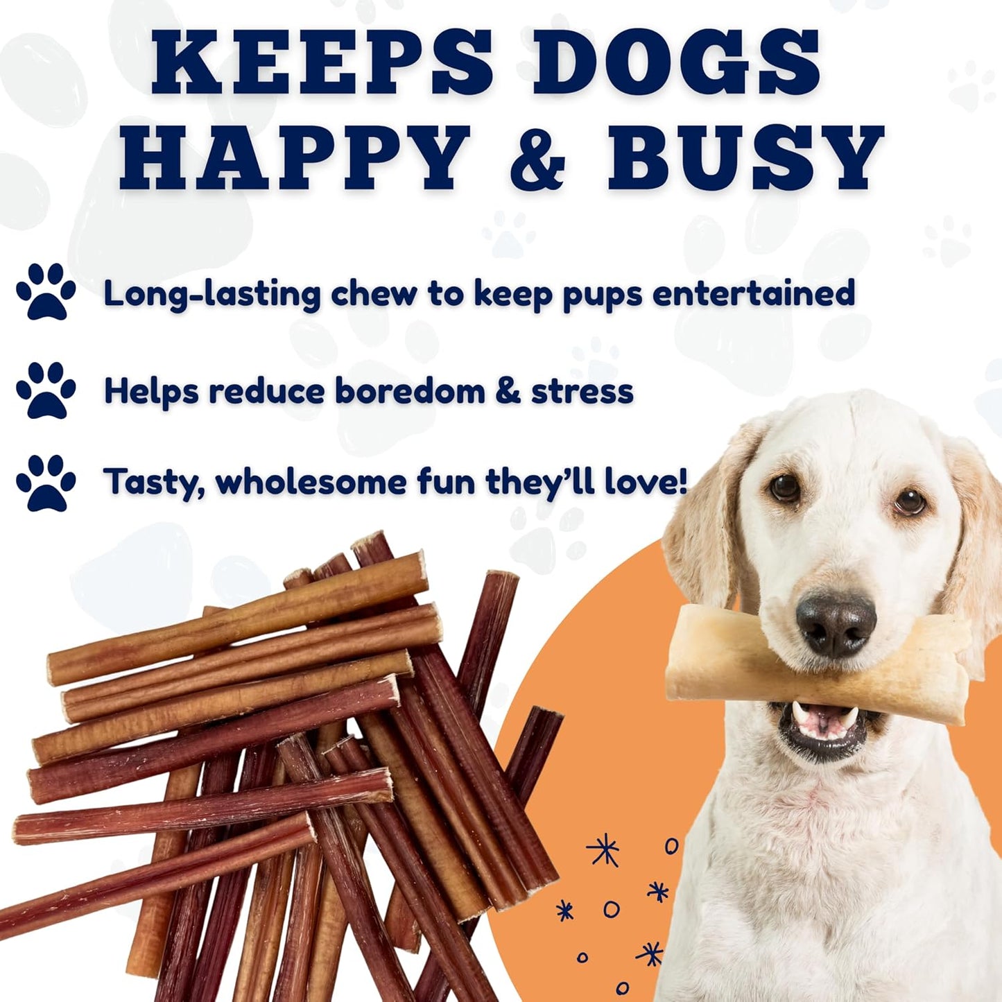 - 6 Inch Medium Size Bully Sticks (25 Count) - Bulk Bully Sticks for Dogs - No Hide Bully Stick Dog Bones