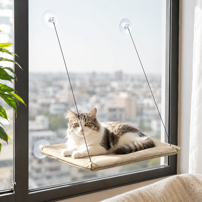 SunBasker Window Hammock – The Ultimate Sunny Seat for Cats Who Love to Lounge