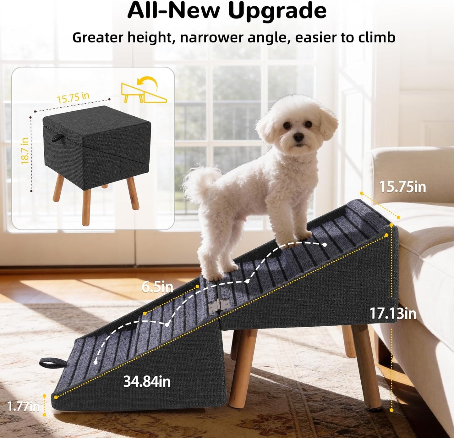 Foldable 2-In-1 Dog Stairs