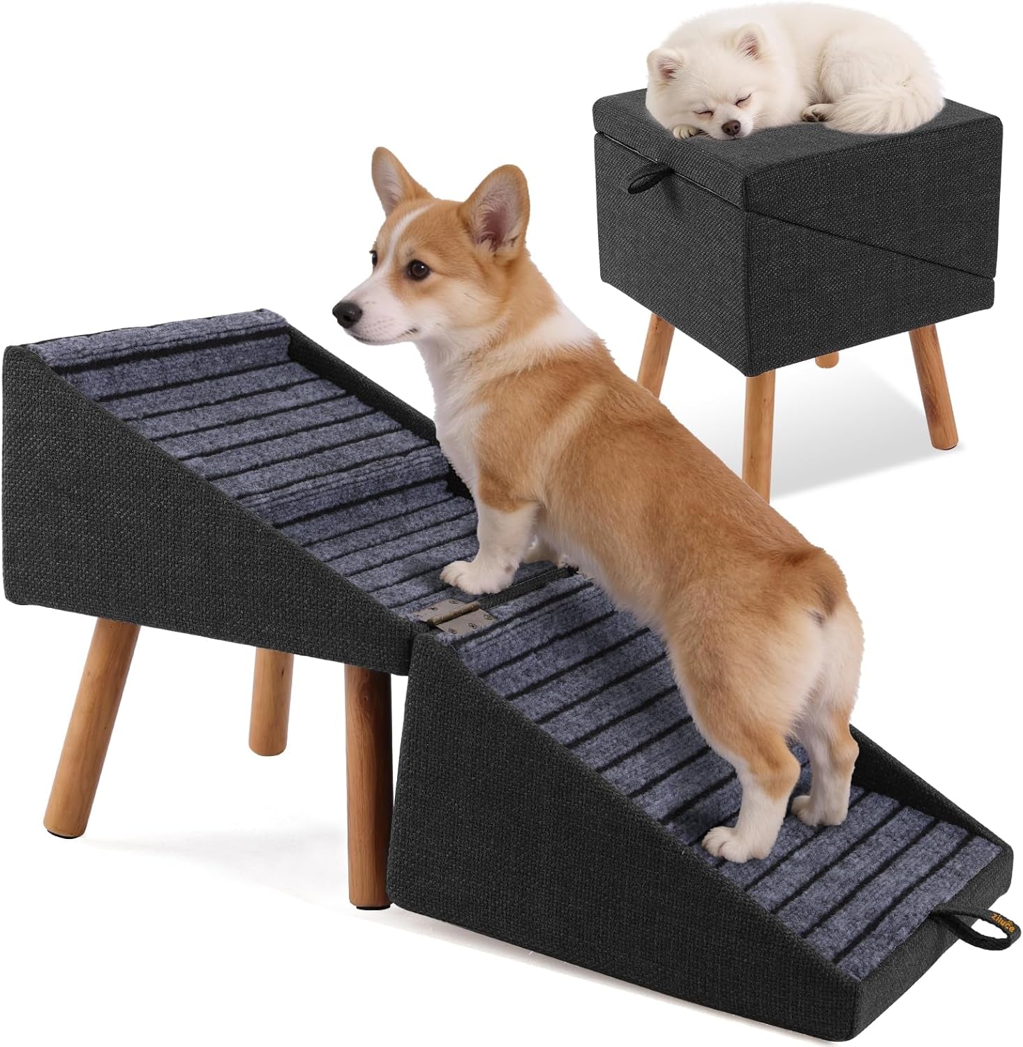 Foldable 2-In-1 Dog Stairs